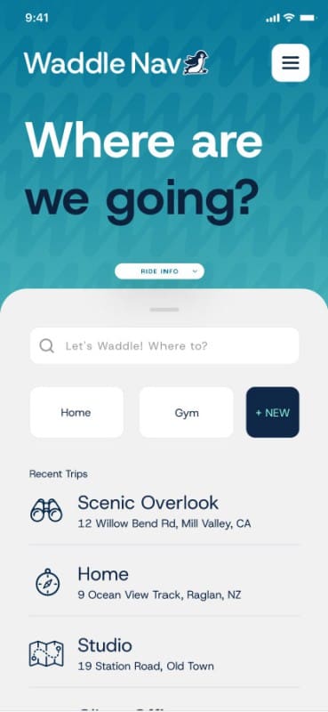 Waddle Nav app screenshot